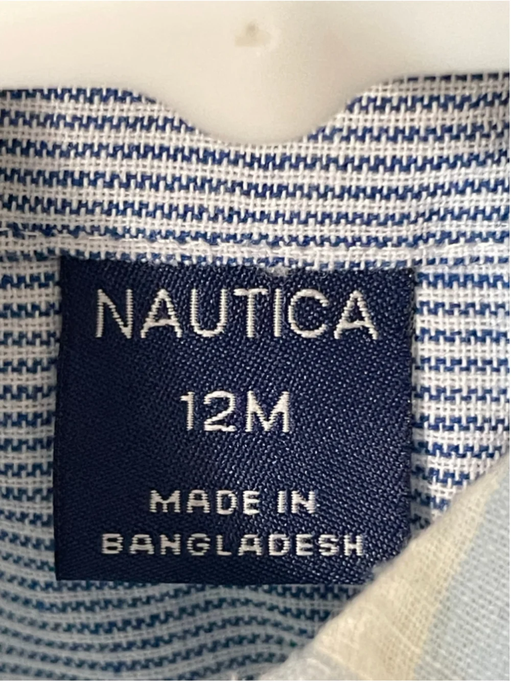Nautica Boys Plaid Short Sleeve Button Down Shirt 12 Months Blue Green Easter